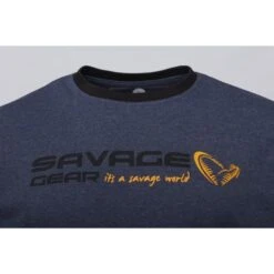 Savage Gear Signature Logo T-Shirt Blue Melange -Savage Gear Angeln Verkaufsgeschäft 73654 3 550x550w
